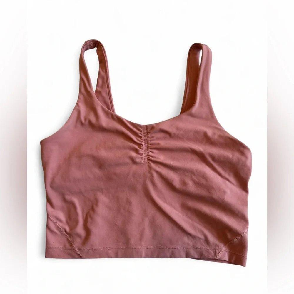 Lululemon Align Gathered-Front Tank Top Pink Puff Size 6 Nulu Yoga Crop
